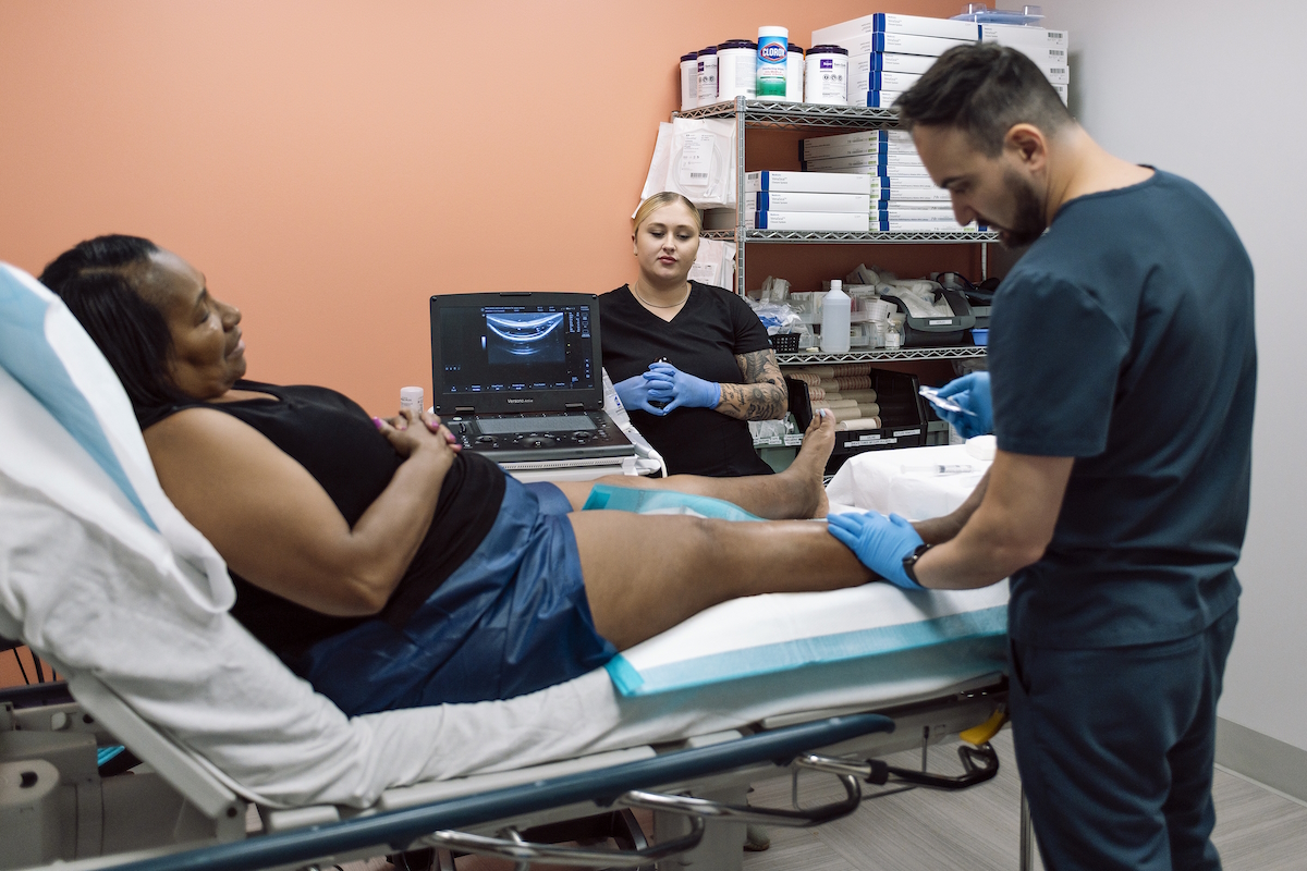 Sclerotherapy treatment for spider and varicose veins.